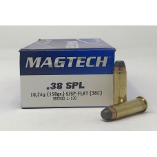 Magtech 38 Special Ammunition 38C 158 Grain Semi Jacketed Soft Point Flat 50 Rounds